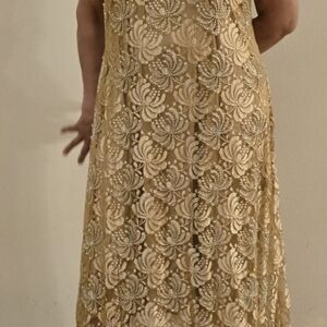 Woman's XL  Gold Mother of the Bride Dress #123